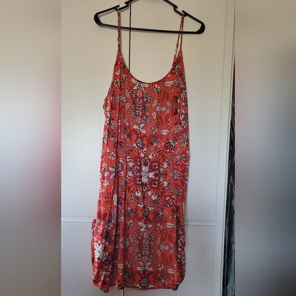 Orange Floral Print Old Navy Dress